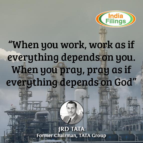 JRD Tata Quote, When you work, work as if everything depends on you. When you pray, pray as if everything depends on God