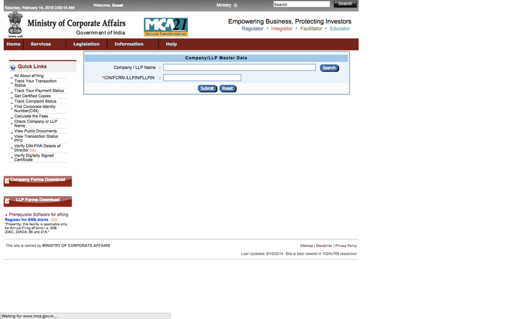 Mca 21 company master data Mca 21 company master data