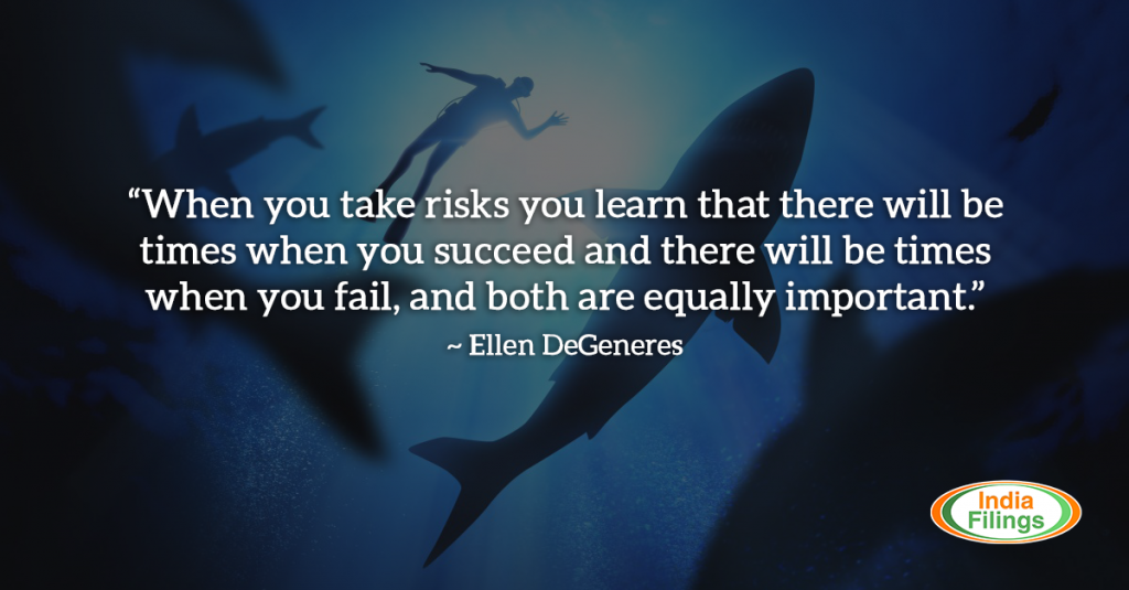 When you take risks you learn that there will be times when you succeed and there will be times when you fail, and both are equally important. - Ellen DeGeneres Quote