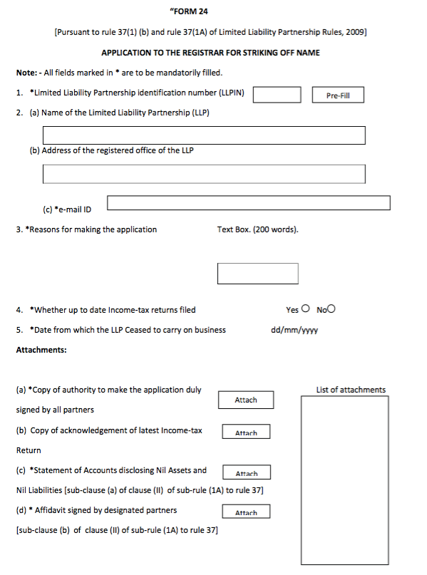 Model LLP Form 24