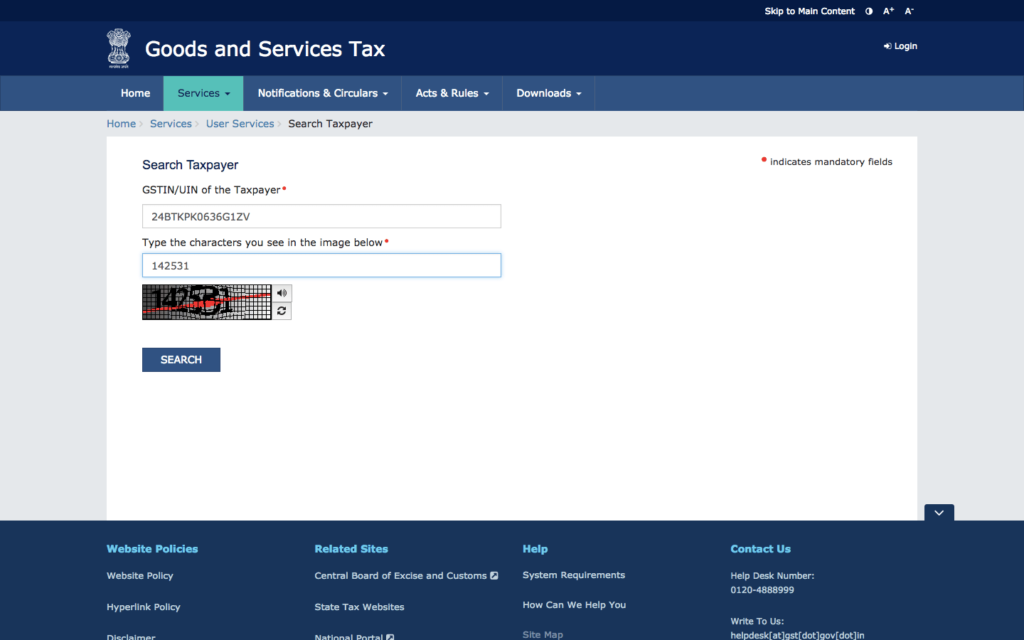 GST Registration Status Check