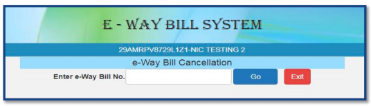 Cancel E-way Bill