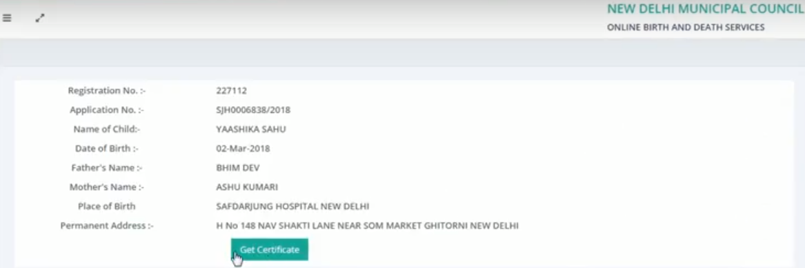 Delhi-Birth-Certificate-Download-Details