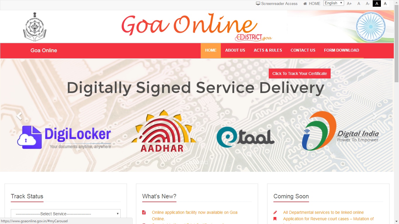 Goa-Birth-Certificate-Home-Page