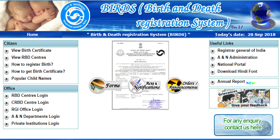 Andaman-and-Nicobar-Birth-Certificate-Home-Page