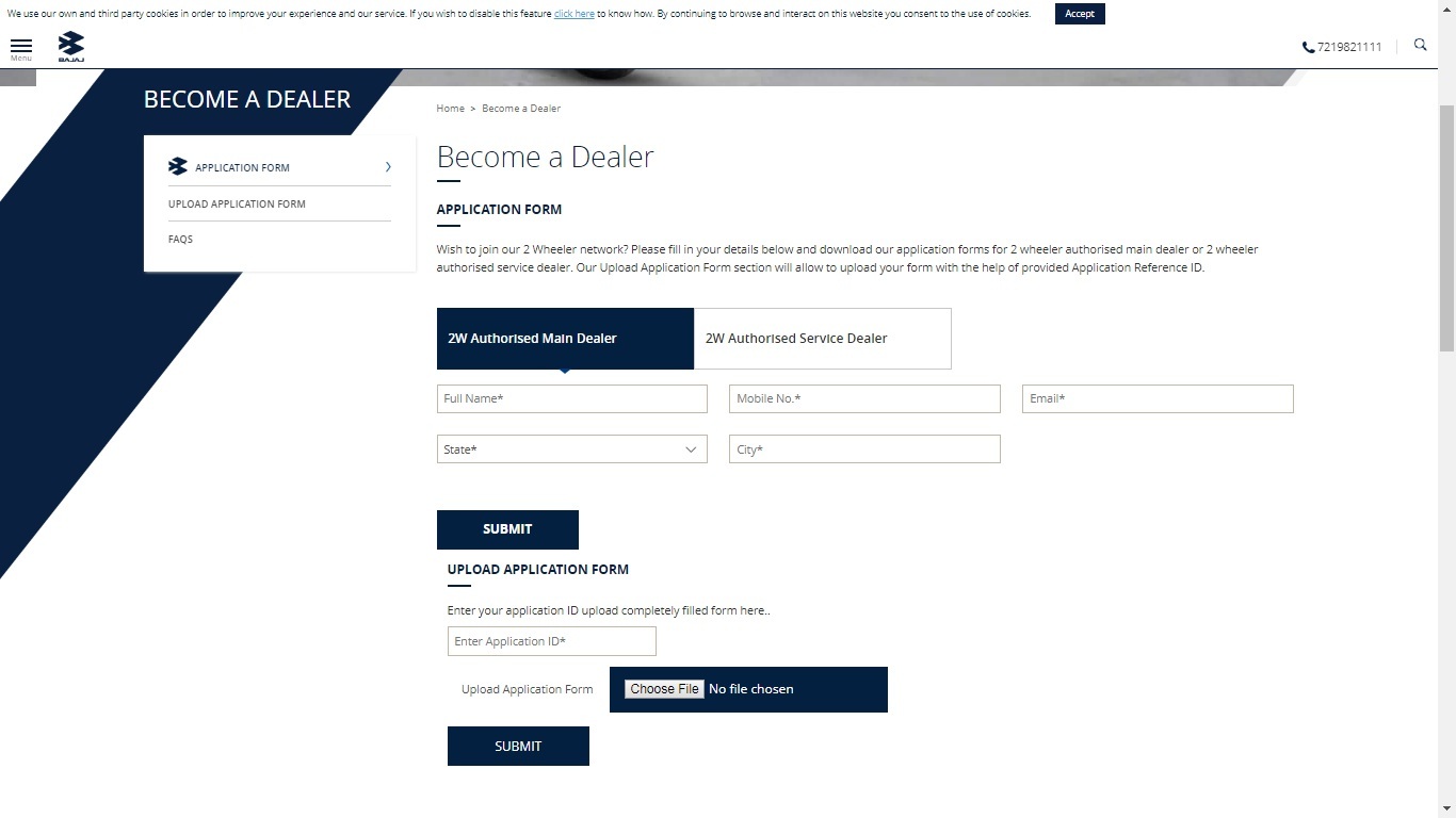 Bajaj Dealership Application Form. 2