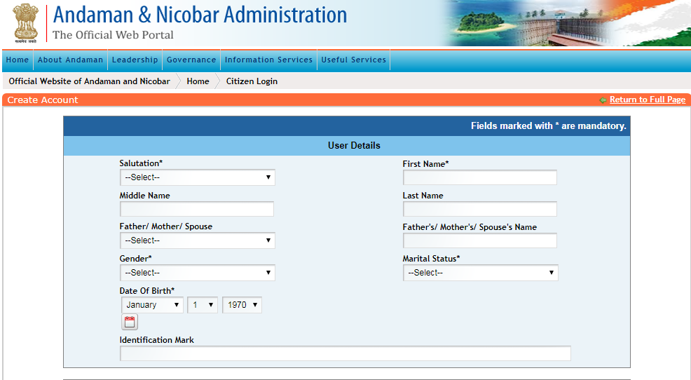 Andaman-and-Nicobar-Income-Certificate-Create-Account