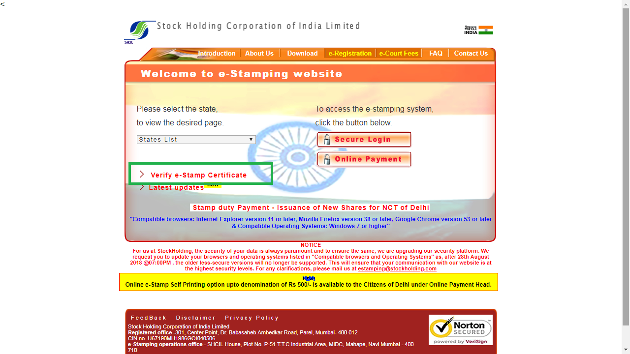 Stamp assessment and payment system