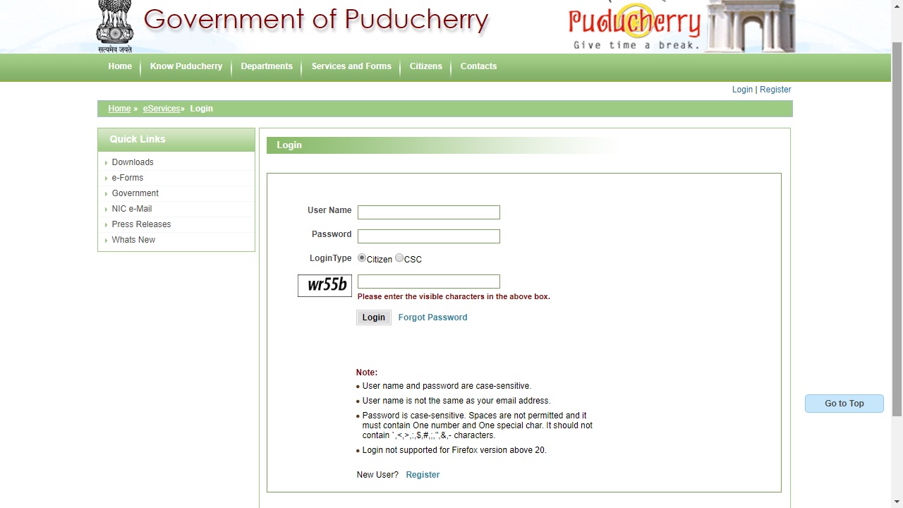 Puducherry-Solvency-Certificate-Login-Details