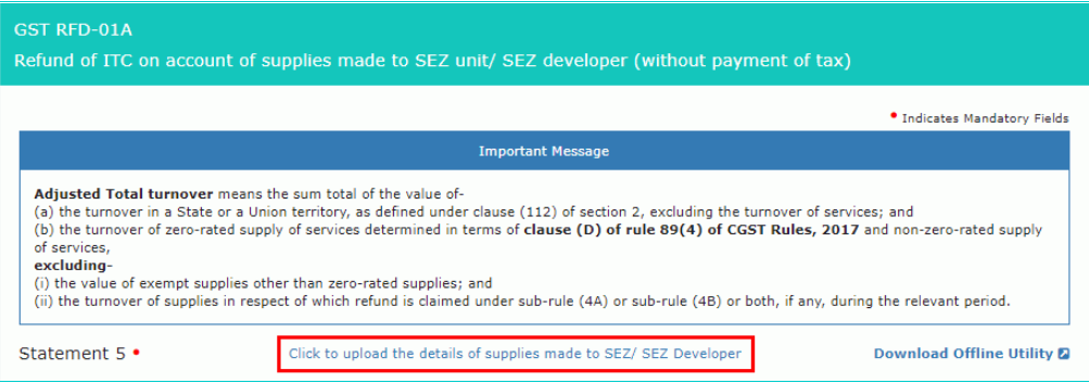 GST-Refund-Supply-to-SEZ-Upload-Details