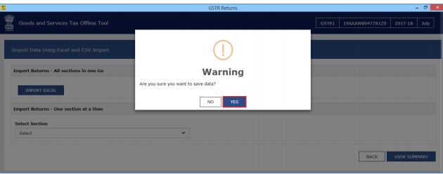Image 10 Procedure to File GSTR 1 using Returns Offline Tool