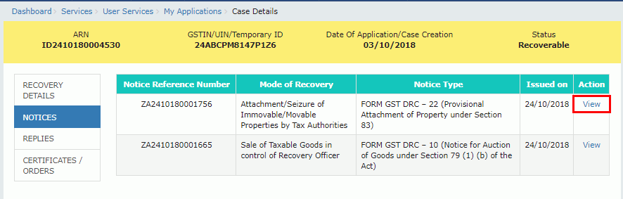 Step 2-Filing reply in Form GST DRC-22