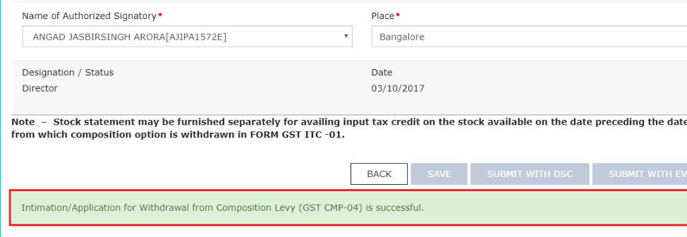 Step 20 - Withdrawal from Composition Levy