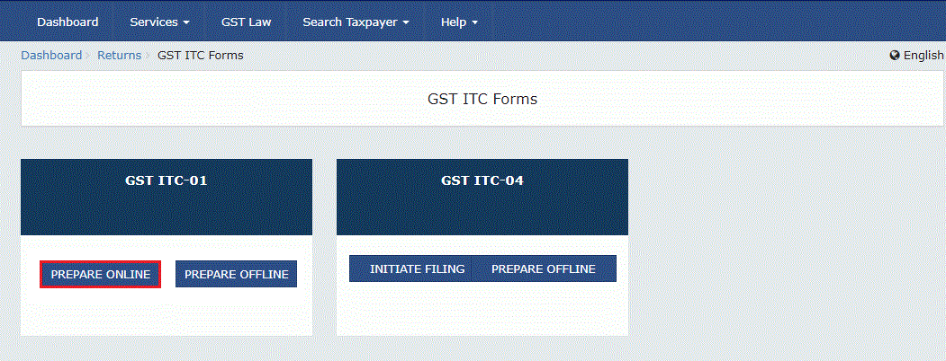 Step 4-GST Form ITC-01