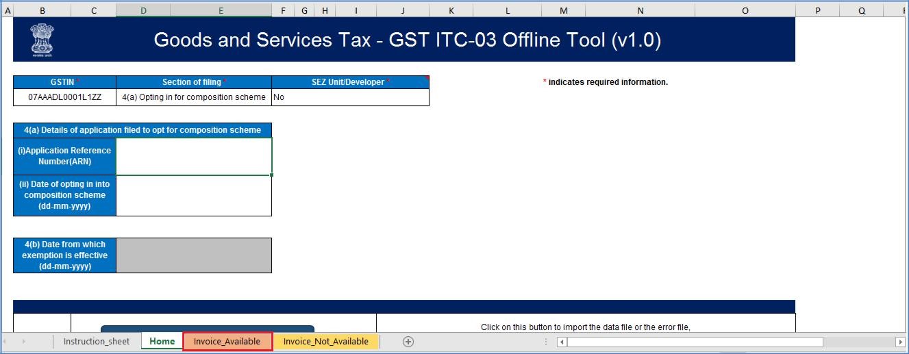 Step 6- Offline Filing of Form GST ITC-03