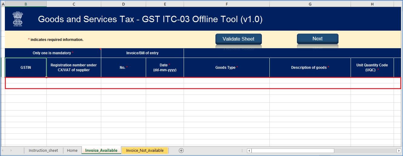 Step 7- Offline Filing of Form GST ITC-03