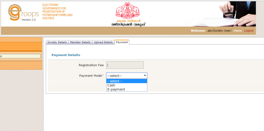 Step 18 - Kerala Society Registration