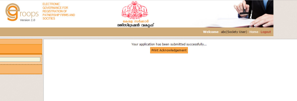 Step 21 - Kerala Society Registration