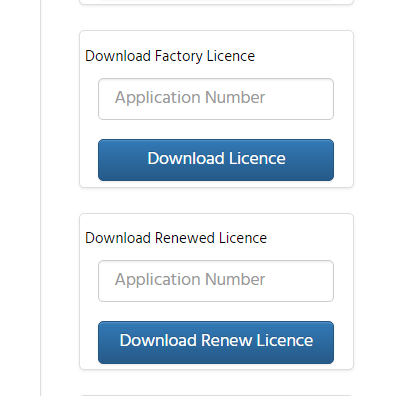 Download Factory License or Renewal License