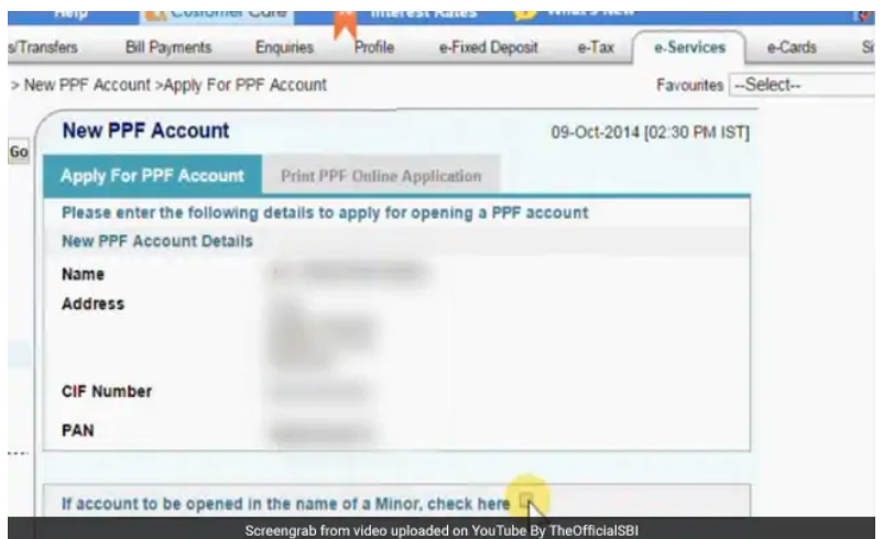 how to check sbi ppf account online