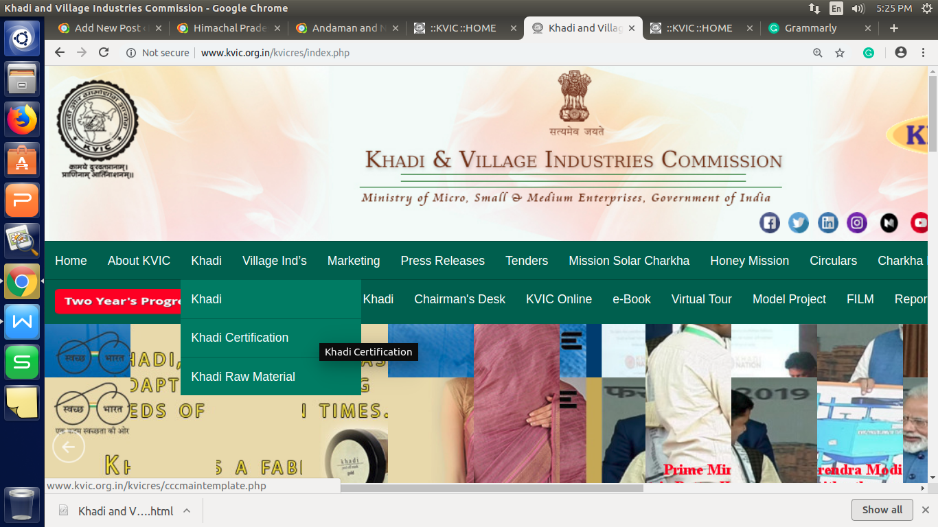 KVIC Registration of Institutions - Khadi Certificate