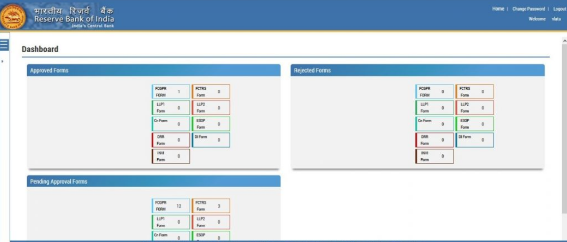 Filing Form FC-GPR- Login details