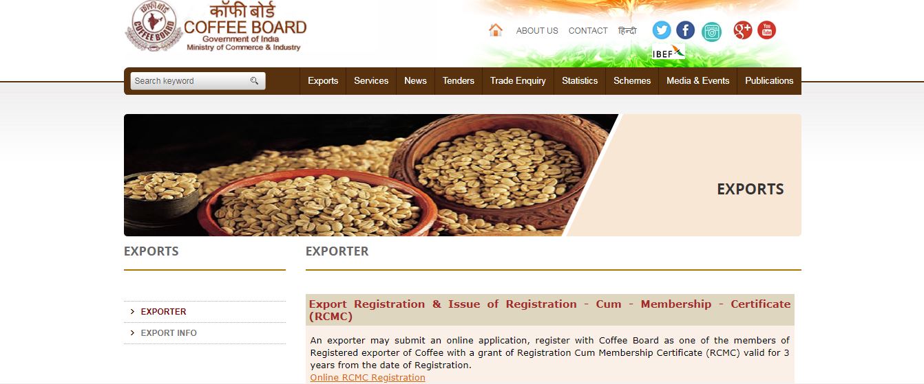 Coffee-Board-of-India-Exporter Details
