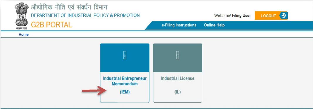 Industrial Entrepreneur Memorandum (IEM) - Login