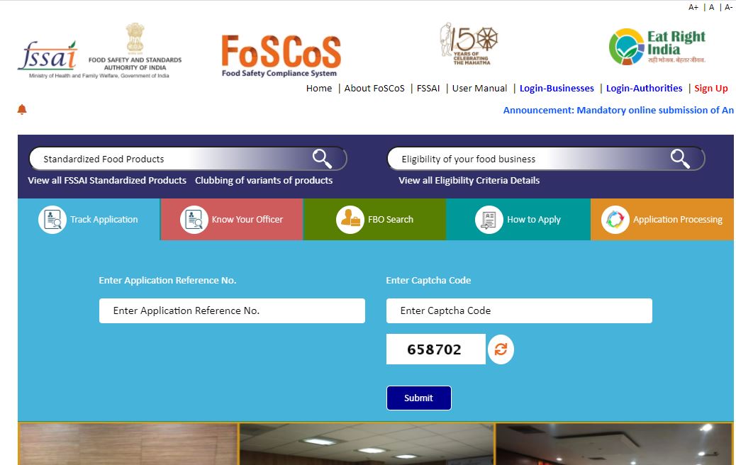 FSSAI Announces Relaxation to FBO – FoSCoS Homepage