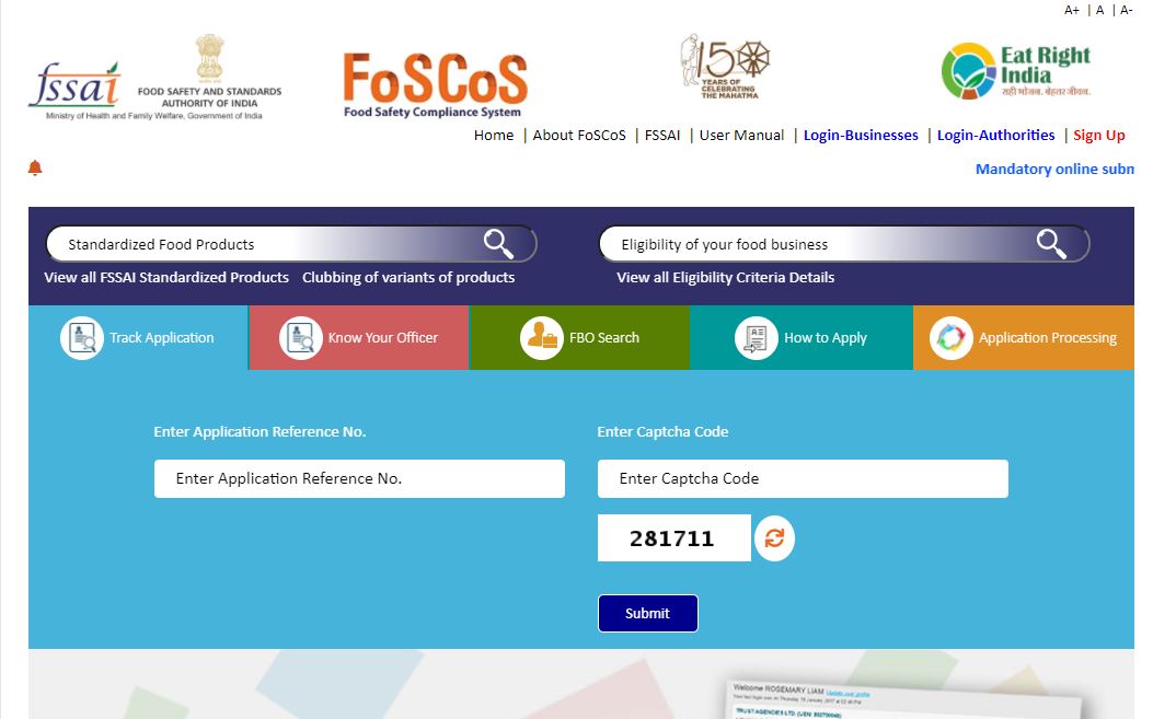 Modification of FSSAI License - FoSCoS Homepage