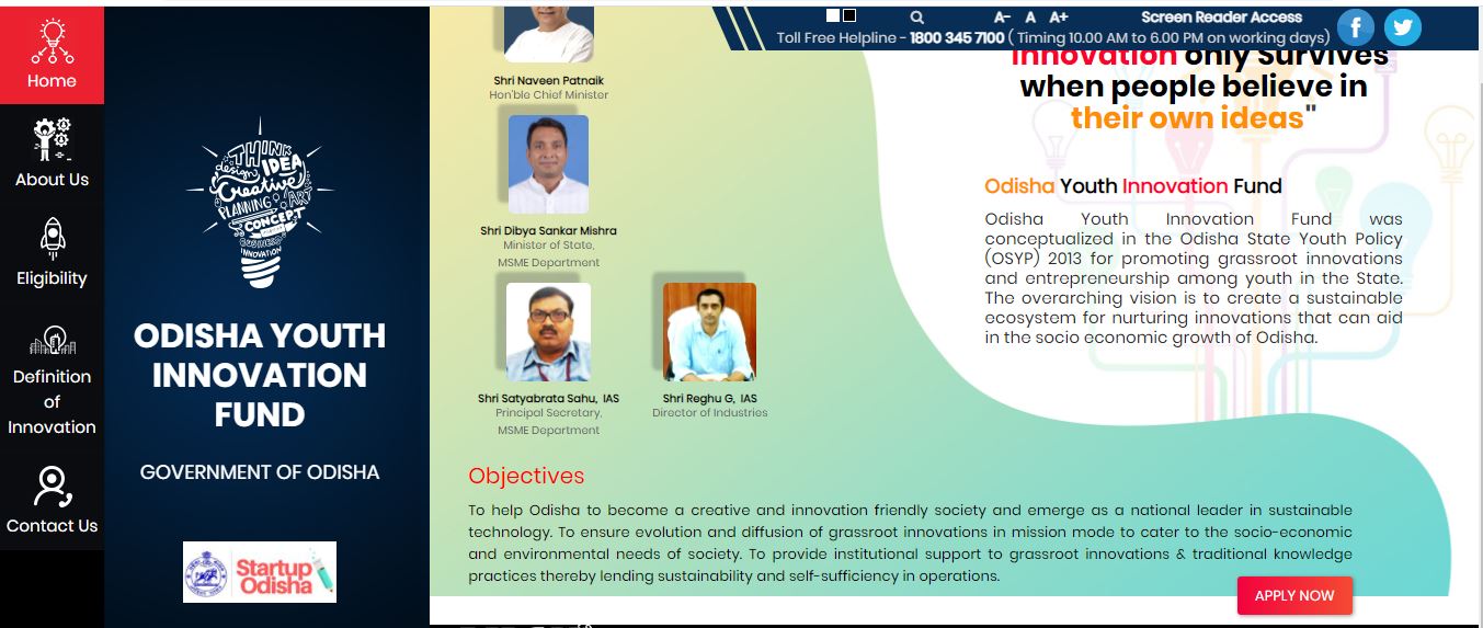 Odisha Youth Innovation Fund Scheme (OYIF) - Homepage