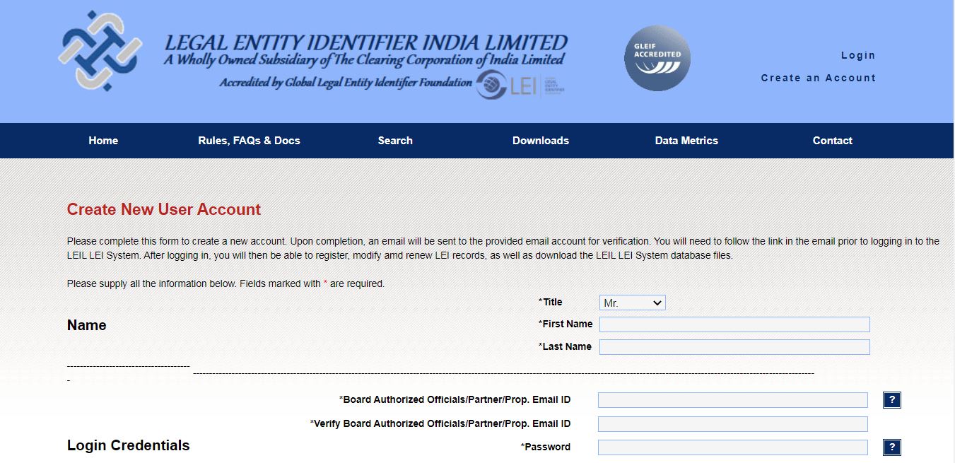 Legal Entity Identifier for Large Value Transactions - User Registration1