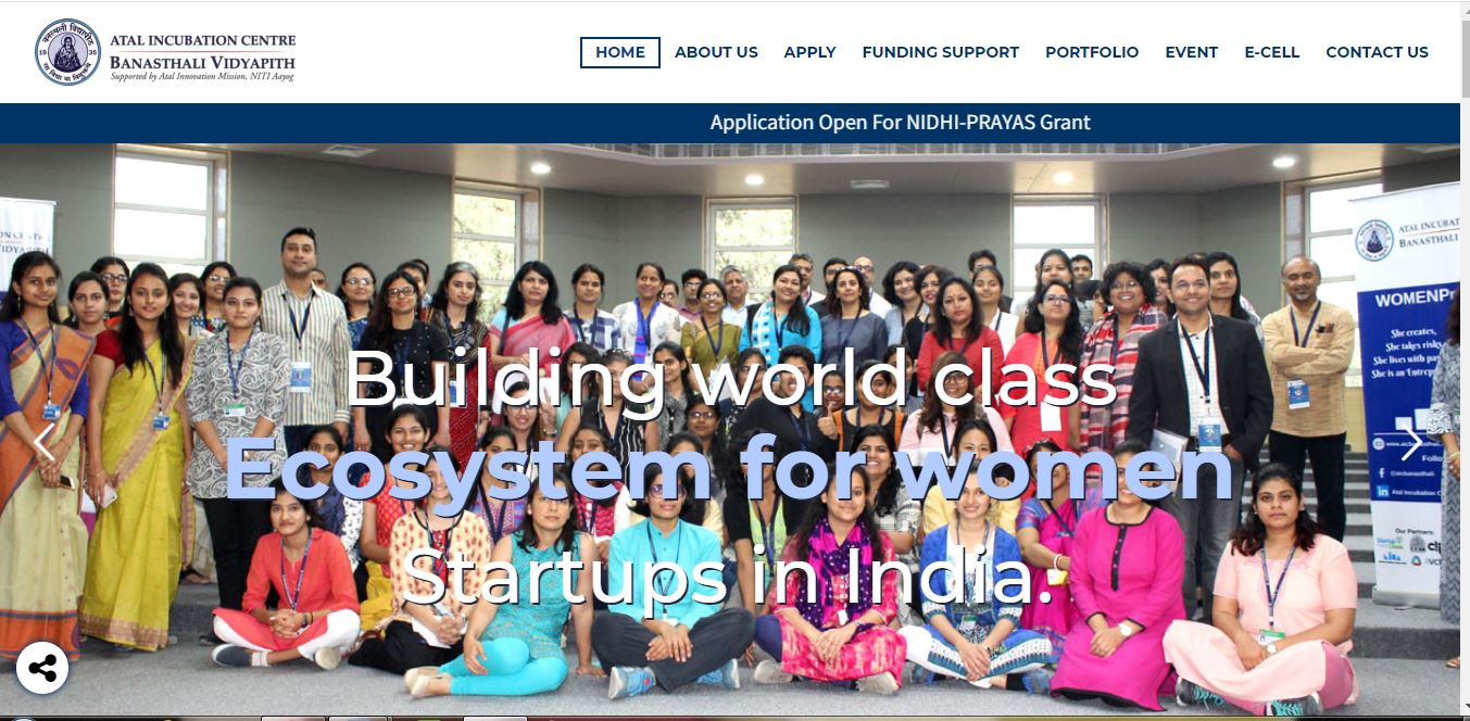 NIDHI-PRAYAS Program for Women Innovators - Homepage